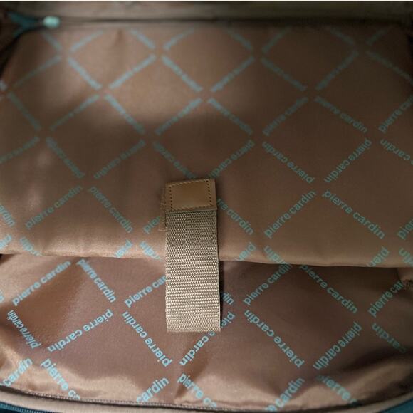 Pierre Cardin Black Brown Computer Tote Two Big‎ Mesh Pockets Holds 15" Laptop - Picture 7 of 9